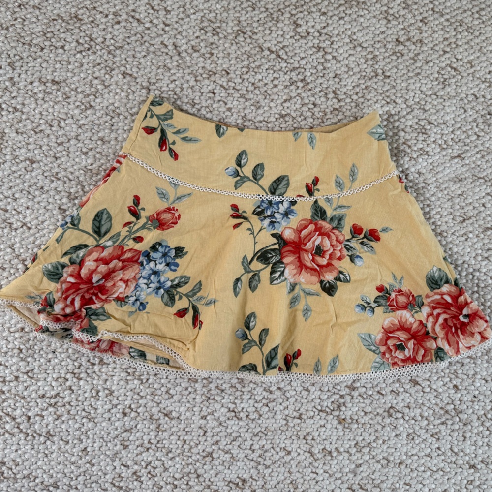 Forever 21 Yellow Floral Skirt